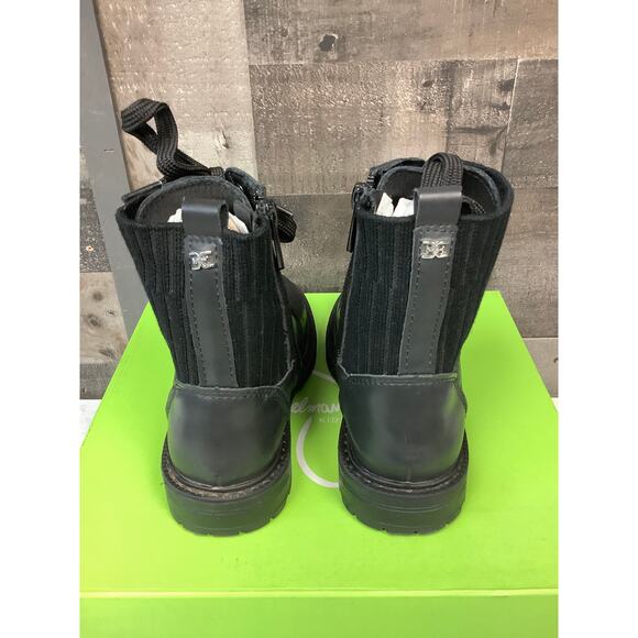 Sam Edelman Kids 12M Black Leather Lydell Mini Combat Boot Lace Up Classy LB13-8 - Picture 4 of 7